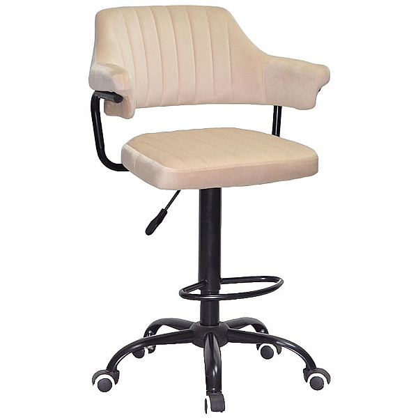 Барний стілець Onder Mebli JEFF BAR BK-Office Бежевий B-1032 Оксамит-0