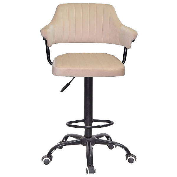 Барний стілець Onder Mebli JEFF BAR BK-Office Бежевий B-1032 Оксамит-1