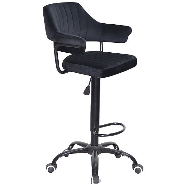 Барний стілець Onder Mebli JEFF BAR BK-Office Чорний B-1011 Оксамит-0