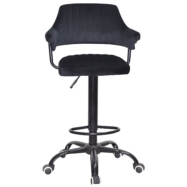 Барний стілець Onder Mebli JEFF BAR BK-Office Чорний B-1011 Оксамит-1