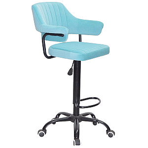 Барний стілець Onder Mebli JEFF BAR BK-Office Блакитний B-1019 Оксамит