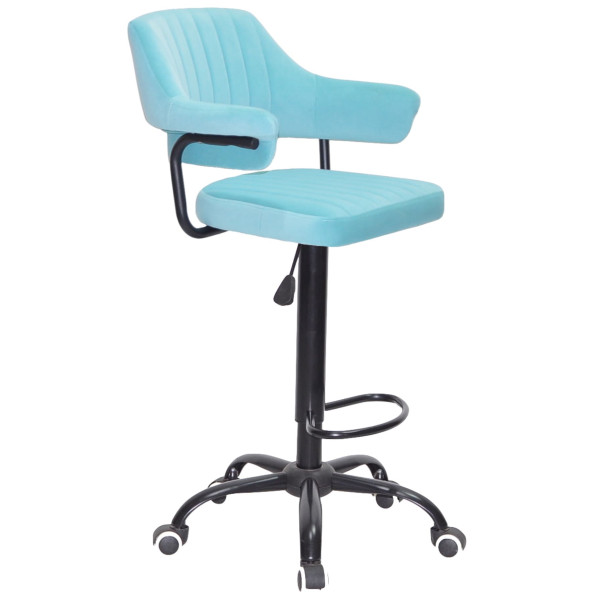 Барний стілець Onder Mebli JEFF BAR BK-Office Блакитний B-1019 Оксамит-0