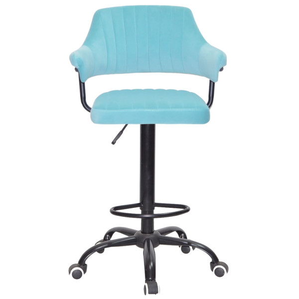 Барний стілець Onder Mebli JEFF BAR BK-Office Блакитний B-1019 Оксамит-1