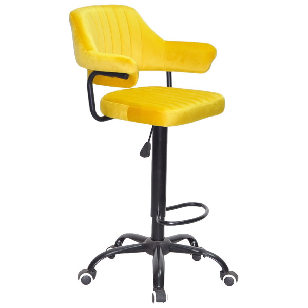 Барный стул Onder Mebli JEFF BAR BK-Office Желтый B-1027 Бархат-0
