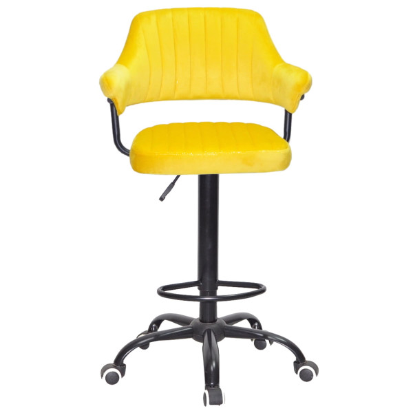 Барный стул Onder Mebli JEFF BAR BK-Office Желтый B-1027 Бархат-1