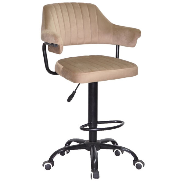 Барний стілець Onder Mebli JEFF BAR BK-Office Кавовий B-1042 Оксамит-0