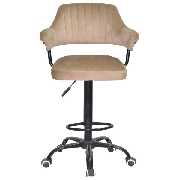 Барний стілець Onder Mebli JEFF BAR BK-Office Кавовий B-1042 Оксамит-1