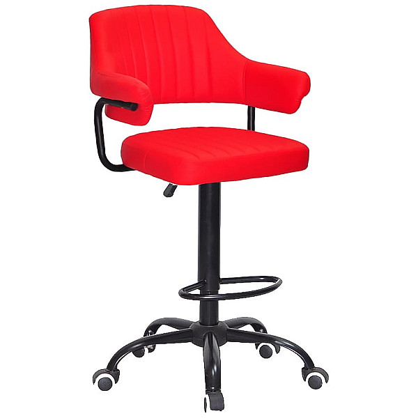 Барный стул Onder Mebli JEFF BAR BK-Office Красный B-1007 Экокожа-0