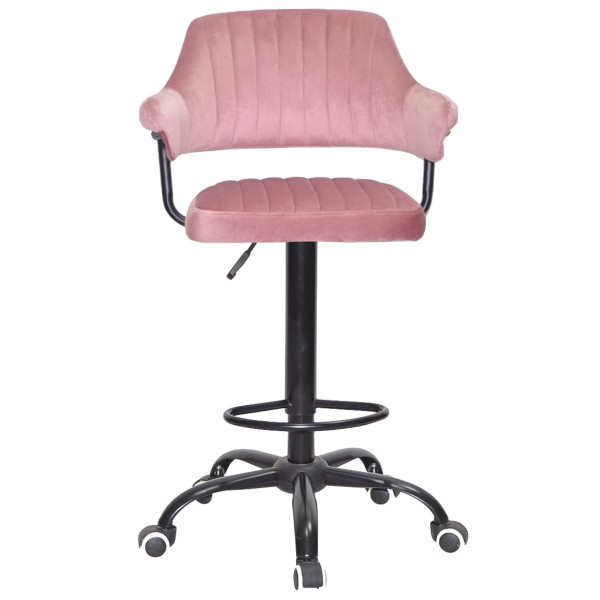 Барный стул Onder Mebli JEFF BAR BK-Office Пыльная Роза B-1030 Бархат-1