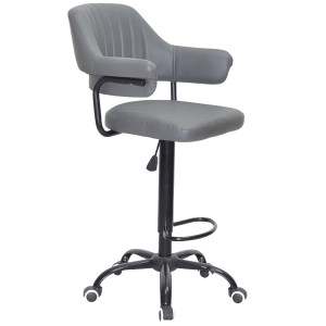 Барный стул Onder Mebli JEFF BAR BK-Office Серый 1001 Экокожа