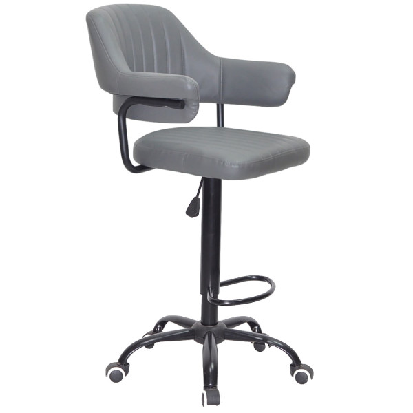 Барный стул Onder Mebli JEFF BAR BK-Office Серый 1001 Экокожа-0