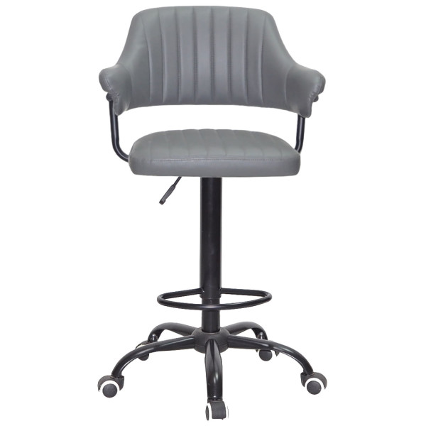 Барный стул Onder Mebli JEFF BAR BK-Office Серый 1001 Экокожа-1