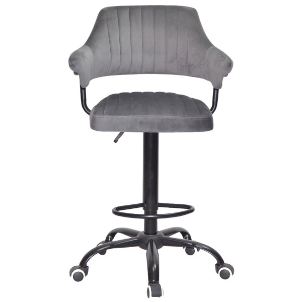 Барный стул Onder Mebli JEFF BAR BK-Office Серый B-1034 Бархат-2