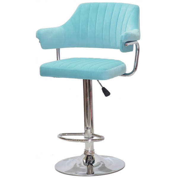 Барний стілець Onder Mebli JEFF BAR CH-BASE Блакитний B-1019 Оксамит-1