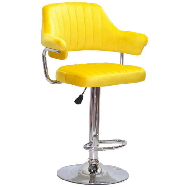 Барний стілець Onder Mebli JEFF BAR CH-BASE Жовтий B-1027 Оксамит-0