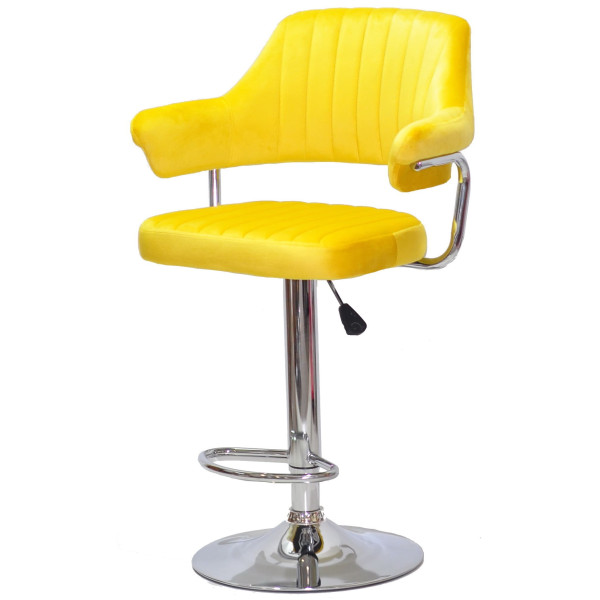 Барний стілець Onder Mebli JEFF BAR CH-BASE Жовтий B-1027 Оксамит-1