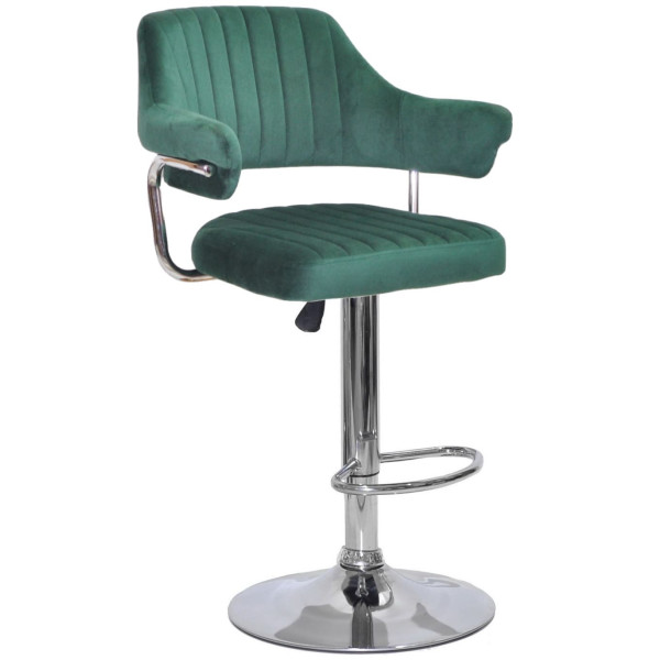 Барний стілець Onder Mebli JEFF BAR CH-BASE Зелений B-1036 Оксамит-0