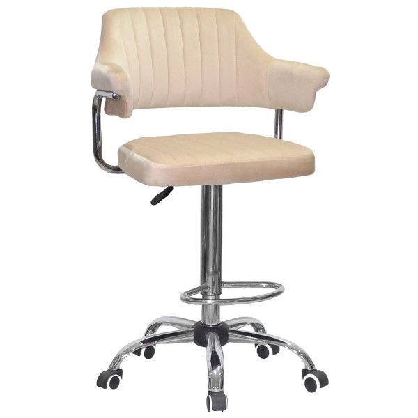 Барний стілець Onder Mebli JEFF BAR CH-Office Бежевий B-1032 Оксамит-0