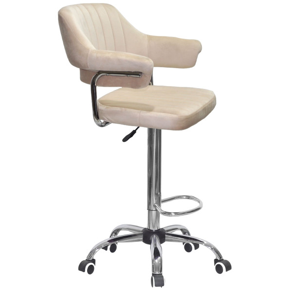 Барний стілець Onder Mebli JEFF BAR CH-Office Бежевий B-1032 Оксамит-1