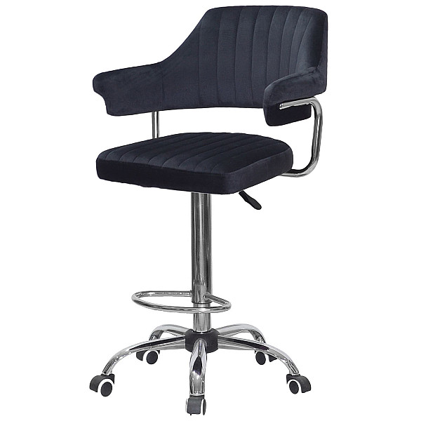 Барний стілець Onder Mebli JEFF BAR CH-Office Чорний 1011 Оксамит-1