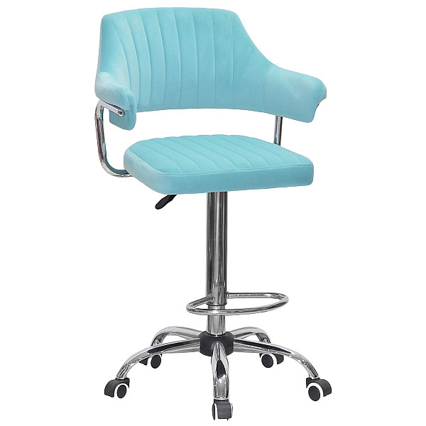 Барний стілець Onder Mebli JEFF BAR CH-Office Блакитний B-1019 Оксамит-0