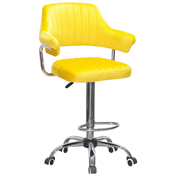 Барный стул Onder Mebli JEFF BAR CH-Office Желтый B-1027 Бархат-0