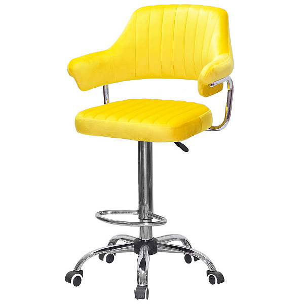 Барный стул Onder Mebli JEFF BAR CH-Office Желтый B-1027 Бархат-1