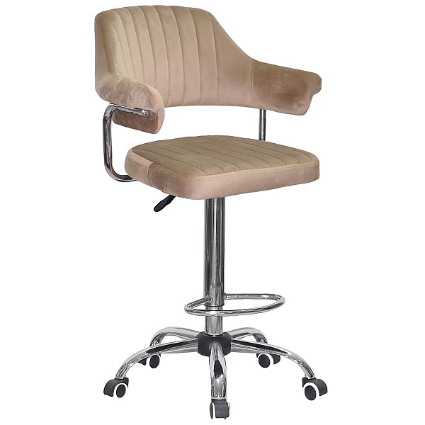 Барний стілець Onder Mebli JEFF BAR CH-Office Кавовий B-1042 Оксамит-0