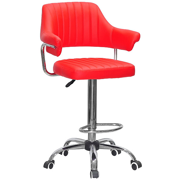 Барный стул Onder Mebli JEFF BAR CH-Office Красный 1007 Экокожа-0