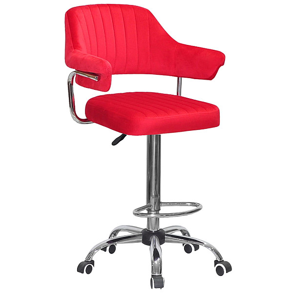 Барный стул Onder Mebli JEFF BAR CH-Office Красный B-1016 Бархат-0
