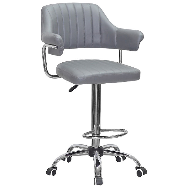 Барный стул Onder Mebli JEFF BAR CH-Office Серый 1001 Экокожа-0