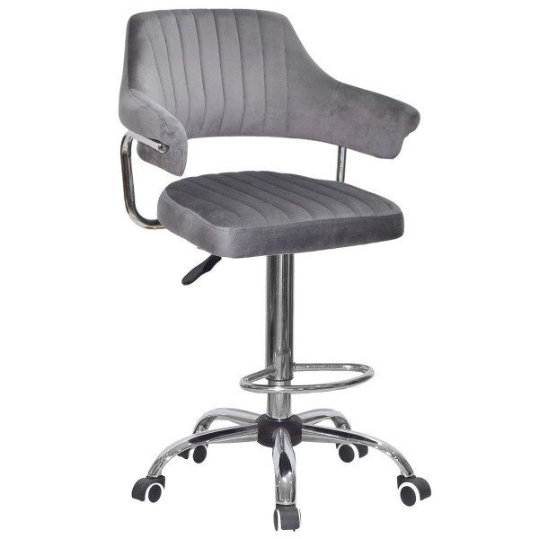 Барный стул Onder Mebli JEFF BAR CH-Office Серый B-1034 Бархат-0