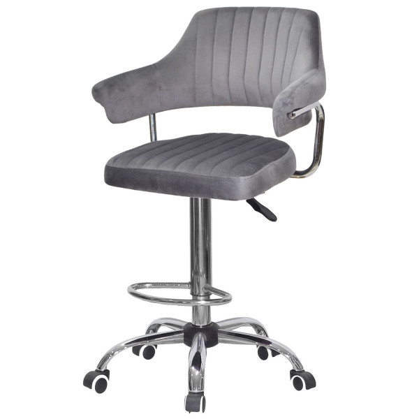 Барный стул Onder Mebli JEFF BAR CH-Office Серый B-1034 Бархат-1