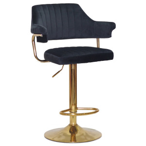 Барний стілець Onder Mebli JEFF BAR GD-BASE Чорний B-1011 Оксамит