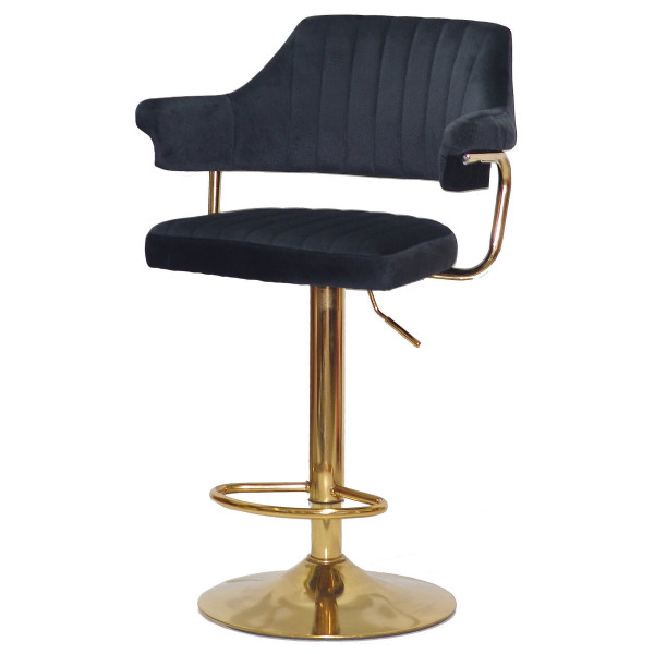 Барний стілець Onder Mebli JEFF BAR GD-BASE Чорний B-1011 Оксамит-1