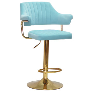 Барный стул Onder Mebli JEFF BAR GD-BASE Голубой B-1019 Бархат