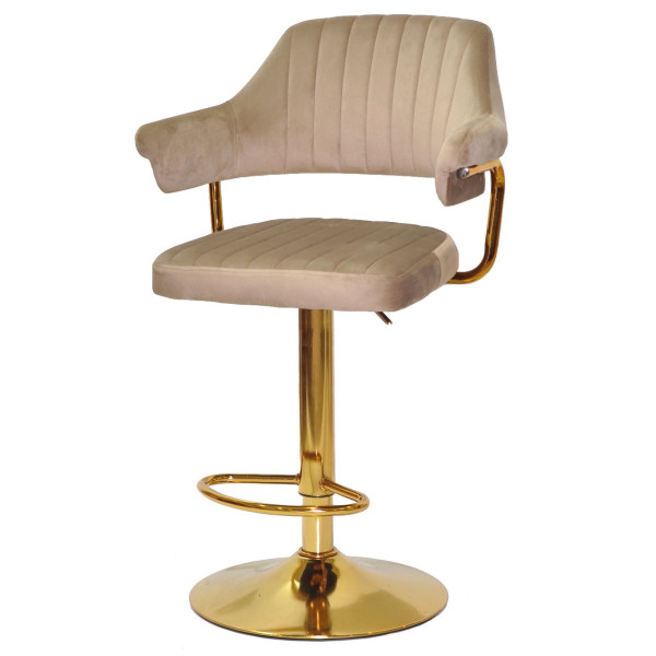 Барний стілець Onder Mebli JEFF BAR GD-BASE Кавовий B-1042 Оксамит-1