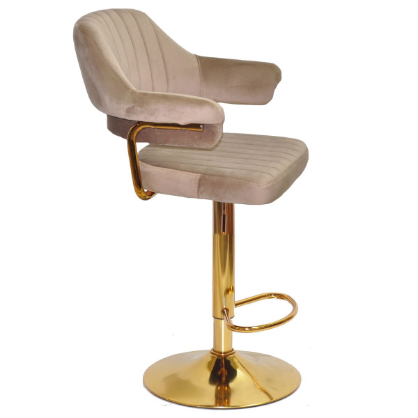 Барний стілець Onder Mebli JEFF BAR GD-BASE Кавовий B-1042 Оксамит-2