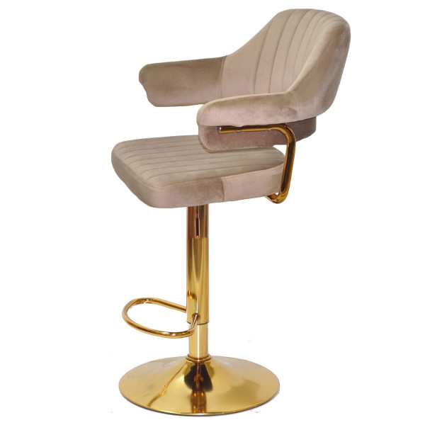 Барний стілець Onder Mebli JEFF BAR GD-BASE Кавовий B-1042 Оксамит-3