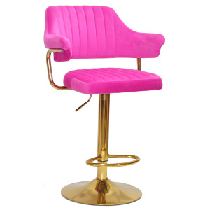 Барный стул Onder Mebli JEFF BAR GD-BASE Малина B-1023 Бархат