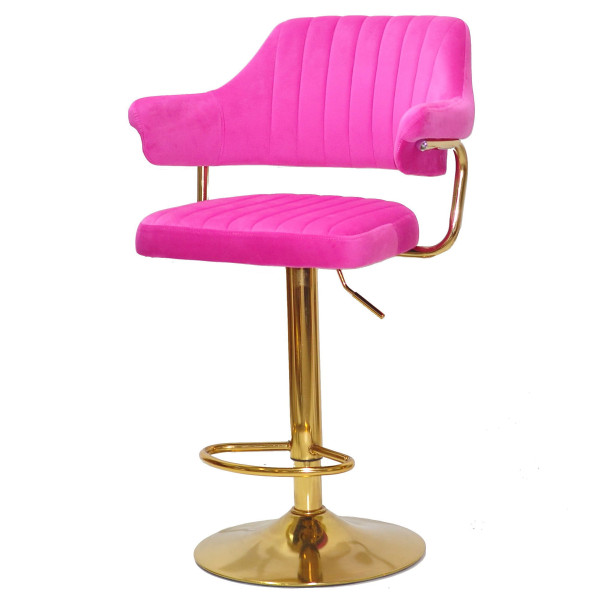 Барний стілець Onder Mebli JEFF BAR GD-BASE Малина B-1023 Оксамит-1