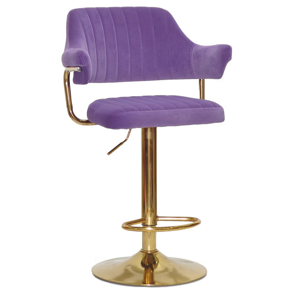 Барний стілець Onder Mebli JEFF BAR GD-BASE Пурпур B-1013 Оксамит-0
