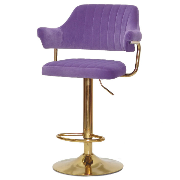 Барний стілець Onder Mebli JEFF BAR GD-BASE Пурпур B-1013 Оксамит-1