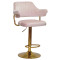 Барний стілець Onder Mebli JEFF BAR GD-BASE Рожевий B-1021 Оксамит-0-thumb