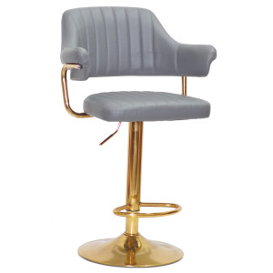 Барний стілець Onder Mebli JEFF BAR GD-BASE Сірий 1001 Екошкіра