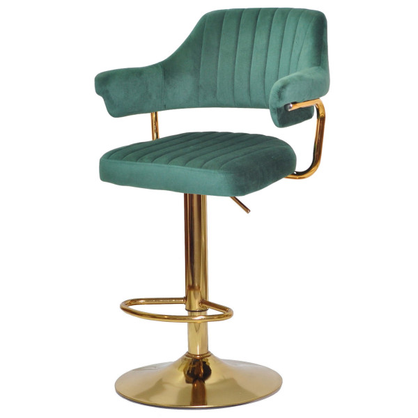 Барний стілець Onder Mebli JEFF BAR GD-BASE Зелений B-1036 Оксамит-2