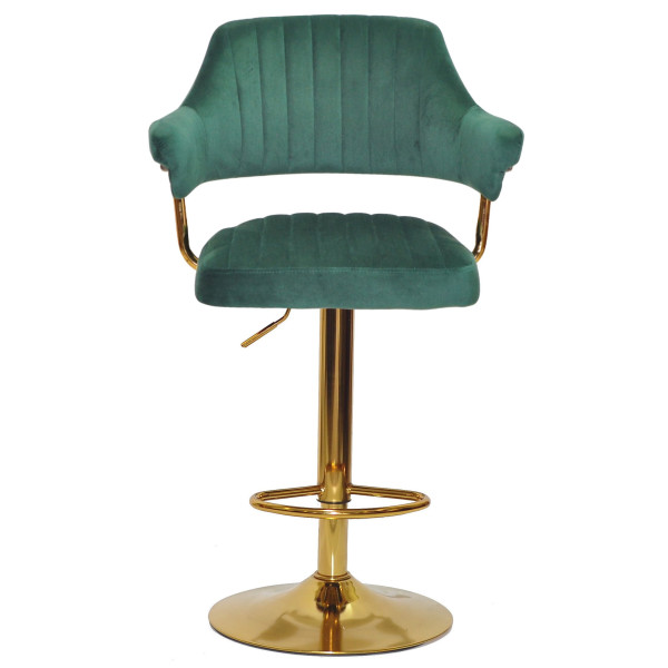 Барний стілець Onder Mebli JEFF BAR GD-BASE Зелений B-1036 Оксамит-1