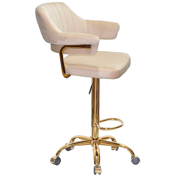 Барний стілець Onder Mebli JEFF BAR GD-Office Бежевий B-1032 Оксамит-1