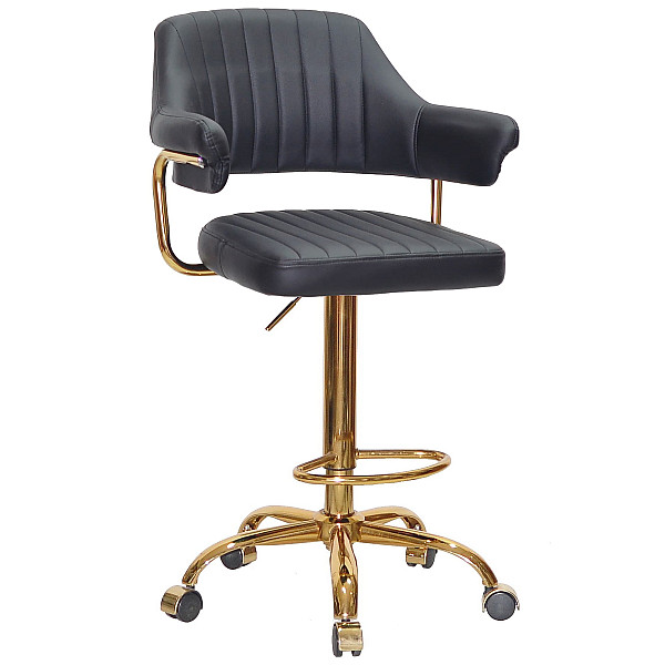 Барный стул Onder Mebli JEFF BAR GD-Office Черный Экокожа-0