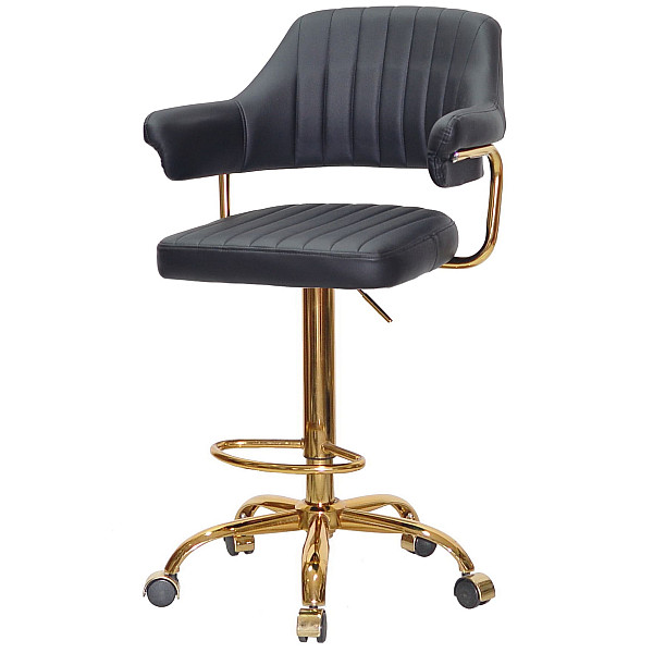 Барный стул Onder Mebli JEFF BAR GD-Office Черный Экокожа-1